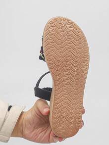 1 Pair Summer Teenagers Platform Sandals, Fashionable Comfortable Slip-On For Daily Wear - Black - View 8