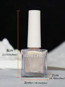 REALCHIC 10毫升/瓶，反光闪粉浅粉色指甲油，水性闪光指甲油，快干，持久，可撕拉，秋冬色系，女士美甲艺术 - 淺灰紫 - 查看 6