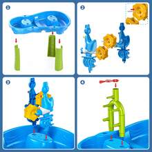 Kids Sand Water Table , 3-Tier Sand And Water Play Table Toys For Kids, Summer Activity Tables Outside Beach,Birthday Gift - Blue - View 5