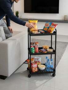 1pc Slim Slide-In Storage Rack, Multi-Tier Narrow Gap Kitchen/Bathroom/Fridge Side Organizer Shelf - Multicolor - View 2