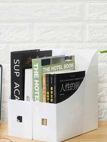 2pcs Desktop Storage Book Stand Box, File Rack, Photo Frame Organizer, Document Holder, Stationery Rack - Multicolor - View 9