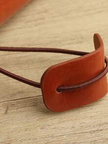 1本复古系列皮革压纹笔记本，学生旅行礼物日记本，办公便携式便签本，创意皮革日记本 - 棕色 - 查看 6