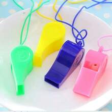 100pcs Random Color Party Whistles, Birthday Party Themed, Football/Basketball Whistles, Birthday Gifts, Wedding Cheering Props - Plastic Whistle - View 4