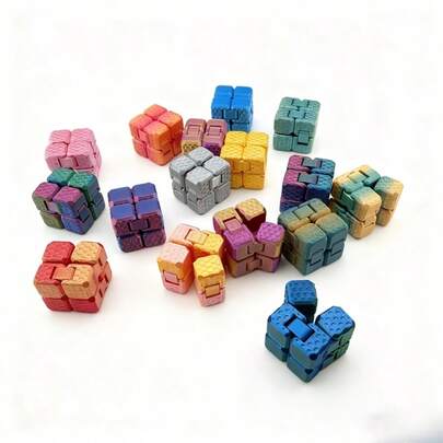 1pc Random Gradient 3D Printed Square Decompression Toy, Home/Office Decor, Infinity Cube, Creative Birthday/Christmas Gift
