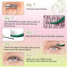 KEYYOU Venus Lash Clusters 120Pcs D Curl Fairy Lash Extension Eyelash Extension Wispy Natural Invisible Band Lash With Waterproof DIY Lash Extension At Home(Venus-C-16MM) - ColorK - 查看 5