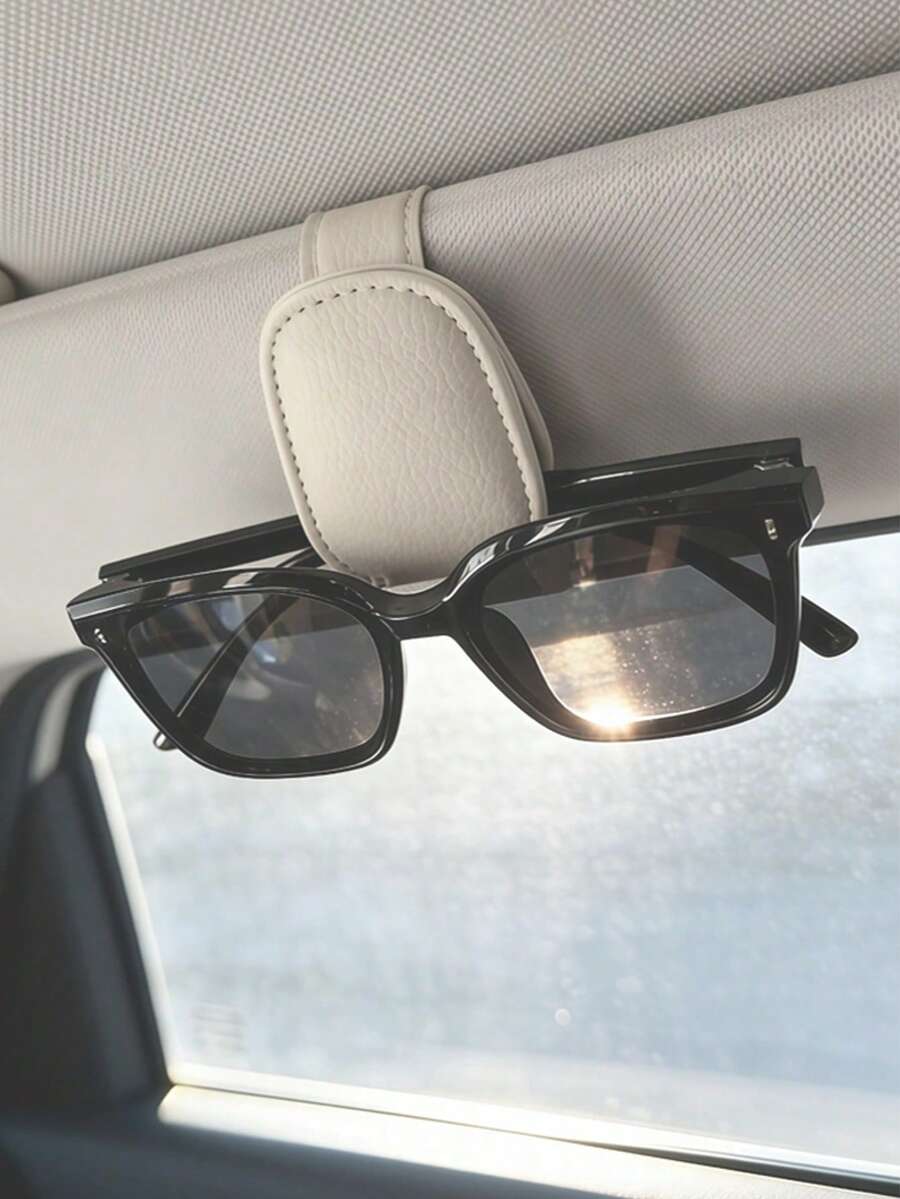 1 pieza Clip universal para gafas de sol en visera de coche, material de PVC, marco para gafas de coche, accesorio interior de coche, soporte para guardar gafas, enfriamiento con luz solar, clip para gafas de sol de coche, clip para gafas, clip para gafas de coche - Multicolor - Ver 1