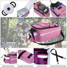 Bike Rear Rack Bag With Tail Light, Bike Truck Cooler Bag For Warm Or Cold Items,40293235 - Màu tím  Violet - Xem 6