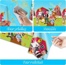 2Pack Lai Granja De Zenoon Tablecloth Disposable Tablver Birthday Party Supplies And Drations For Kid Boy Baby Shower Rec Tables 70"X42" - 杏色 - 查看 4