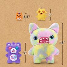 Spin Master Fuggler X Care Bears 9英寸毛绒玩具，包括阳光熊/和谐熊/爱生气熊/分享熊，长着人类牙齿的滑稽丑陋怪物，适合儿童、青少年和成人的收藏礼物 - 分享熊 - 查看 2