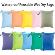 Multipurpose Waterproof Storage Bag, Single Pocket, 11.8"X15.7", Durable & Washable - Perfect For Diapers, Travel Essentials, Etc. - Available In Gray, White, Red, Green, Blue, Black - Multicolor - View 1