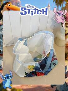 Disney Licensed Official 1 Pc Stitch Pattern Wacky Shopping Bag Candy Pouch / Coin Purse / Book Bag Mischievous Stitch Large Capacity Tote Bag High-Capacity Foldable Tote Bag Drawstring Shoulder Bag Lightweight Handbag Official Licensed - Multiple Models To Choose FromVerifiable For Lady/Teen Perfect For Valentine's Day/Daily/Shopping - Multicolor - View 5