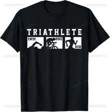 2026 Camiseta de Triatlón Natación Bicicleta Carrera Regalo Triatlón Camiseta Genial Ropa para Hombres Ropa Personalizable Camisas - Negro - Ver 11