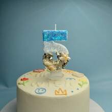 New Creative Blue Ocean Beach Themed Number Candles 0-9 For Birthday Cake