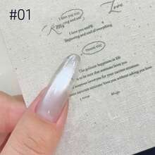 MIANEL 10ml 冬日星空白色玻璃珠猫眼凝胶指甲油 白色月光灯泡水晶宽猫眼指甲油 冬季美甲用品 超白美甲沙龙特别礼物 女孩美甲用品 - 彩色 - 查看 5