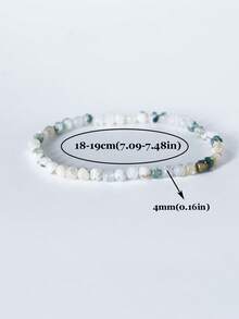 1pc 4mm Mini Energy Stone Charm Bracelet, Natural Stone Layered Bracelet, Agate Beads Yoga Healing Bracelet Jewelry For Women Men Best Friend Gift, Festival Gifts - Multicolor - View 43