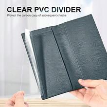 Premium Leather Checkbook Cover For Men And Women Checkbook Holder Wallet RFID Blocking - 綠藍 - 查看 5