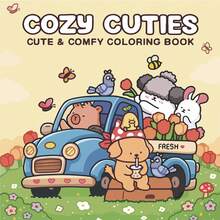 48页 - 230克，治愈系可爱宠物春季驾驶涂色书，柔软亲肤纸张，甜美治愈风格，可爱卡车驾驶场景图案，蓝棕色配色方案，心形卡车头细节，舒缓压力涂色，适合文具、学习用品，是送给女孩、婚礼季、母亲节的完美礼物 - COZY CUTIES - 查看 1