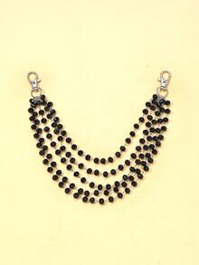 1pc Multi-Layer Black Crystal Shoulder Chain, Fashionable European & American Style For Evening Gown, Party Dress, Lingerie Body Accessory