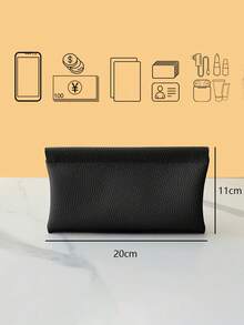 1pc Self-Locking Real Cowhide Long Wallet, Can Be Used As Passport Holder, Driver's License Holder, Earphone, Data Cable Organizer, Cash Holder, Cosmetic Bag, Women's Wallet, Handbag, Mini Wallet - Multicolor - View 29