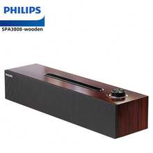 SPA3808 Wooden Speaker, Computer Speaker, Desktop USB Laptop Speaker, Desktop Speaker, Wired & Bluetooth Connection, Can Be Used As Smartphone & Tablet Stand, 3D Surround Stereo, Clear & Full-Bodied Sound - 彩色 - 查看 13
