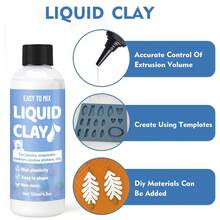 130毫升/60毫升液体粘土，适用于聚合物粘土，白色液体聚合物粘土，质地细腻，柔韧坚固，适用于DIY装饰品、珠宝、家居用品，非常适合初学者和艺术家。 - 白色 - 查看 2