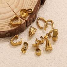 50/20个不锈钢饰品夹，包括种子形夹、皮绳夹、U形夹、偏置吊坠夹、项链吊坠夹，DIY珠宝配件