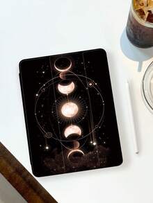 1pc Halo Star & Moon Pattern Tablet Protective Case, 3-Fold Stand Protective Cover, Compatible With IPad 10.2", IPad Pro 2021/2020/IPad (A16) 11", 11th Gen 2025/10th Gen, Galaxy Tab A8 10.5" 2022, Matepad 10.4/Tab, , Anti-Drop, Pen Slot, Sleep/Wake Support, Ramadan Gift