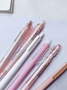 3pcs Retractable Ballpoint Pens, 0.5mm Black Ink, Simple Design, High-Quality, Smooth Writing For Students, Exams, Signatures