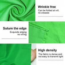 绿幕背景照片背景幕布抠像棉布人像背景幕布，适用于摄影摄像工作室摄影背景（5x7英尺，绿色） - 綠色 - 查看 6