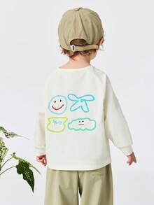 mini bala 2-6 Years Kids Long Sleeve T-Shirt, Soft Lightweight Breathable Outdoor Style, Spring 2026 Collection - Milky White - View 3