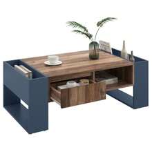 Modern Coffee Table With Double-Sided Storage, Large Shelf And Additional Inner Compartment – Versatile Living Room Table With Practical Organizational Design. - Black + Gray - View 1