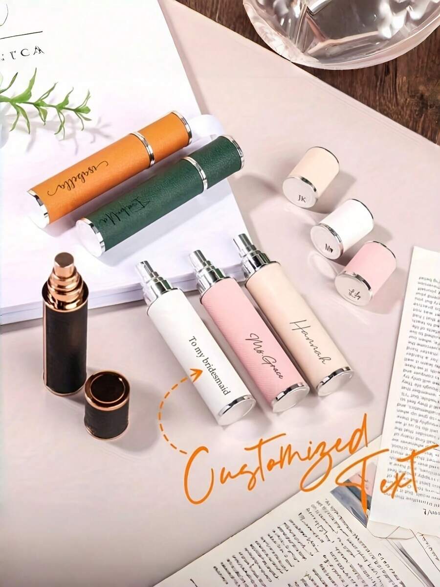 [Customization]Personalize The Leather Perfume Bottle With The Names Of The Bridesmaids, Customize The Perfume Travel Bottle, Prepare For The Trip, Create Personalized Sprays, Offer Unique Gifts For The Bridal Party, An Ideal Choice For Weddings And Formal Events, Wedding Accessories. - Multicolor - View 1