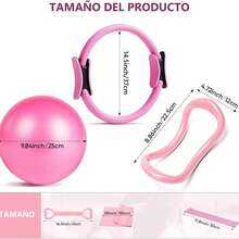 OP 12 PCS Equipo de Pilates para Entrenamiento en Casa : con Pelota de Yoga 25cm, Bandas de Resistencia y Aro de Pilates, Ideal para Pilates en Casa, Yoga y Ejercicio en Hogar Gimnasio - Rosa - Ver 9