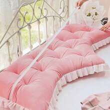 1pc Luxury Crystal Velvet Headboard Backrest Cushion- Sofa Bed Reading Pillow With Soft Plush Polyester Fiber Padding For Reading Nook, Zipper Closure & Machine Washable - Elegant Tufted Design With Ruffle Trim - Light Grey - View 6