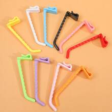 10pcs Grid Plastic Nail-Free Hanging Hooks, Wire Mesh Rack Wall Display Hanging Hooks, Storage Hooks No Drilling Required - Multicolor - View 10