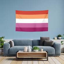 Lesbian Pride Flag Tapestry, Lesbian Wall Decor Hanging For Bedroom Living Room Dorm (60x40 Inch) - 100*150cm (40*60 inch) - Xem 5