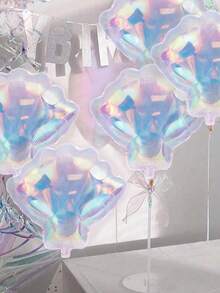 5pcs Colorful Transparent Foil Balloons, 18 Inch Star, Heart, Round, Shell Shaped Balloons Suitable For Birthday Party, Anniversary, Valentine's Day, Baby Shower, Event Decoration