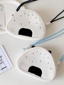 1 PC Girls Cartoon Rice And Vegetable Roll Large Capacity Plush Cross Body Bag Cross Body Baby Bag One Shoulder Baby Bag For Students Pain Bag - Multicolor - View 5