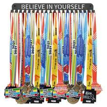 Estante de exhibición de medallas de metal, organizador de colgador montado en la pared, soporte de premios de gran capacidad, decoración para el hogar de carreras, fútbol, deportes y karate - A1 - Ver 6