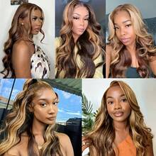 200% Density HD Lace Front Glueless Wigs Brazilian Virgin Human Hair, Body Wave 13x6 13*4 5x5 Pre-Plucked Highlight Piano 4/27 Color Undetectable Lace Closure Cheap Affordable Wig, Pre-Cut Lace For Wig Beginner, Colored High Temperature Resistant Fiber Synthetic Wig For Women 8-34inch Wig - S4/27 - View 9