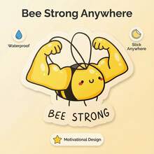 3英寸“蜜蜂坚强”趣味贴纸。励志文字乙烯基贴纸。适用于员工、经理和同事 | 完美的隔间装饰、工作搞笑礼物或激励提醒 | 防水耐用乙烯基材质，可用于笔记本电脑、水瓶、手机、行李箱、车窗等。您也可以将其粘贴在任何您想要的地方！ - 彩色 - 查看 6