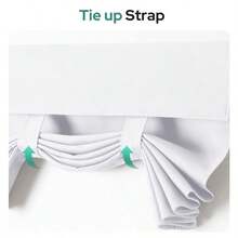 Pure White French Door Curtains, 26 X 40 Inch, 1 Panel, Unlined, Velvet Blend, Tie Top, Indoor, Hallway - B097GZKSM7 - View 4