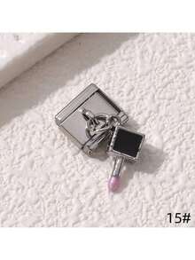 1pc Exquisite Y2K Style Italian Pendant With Gold/Silver Inlaid Cubic Zirconia, Bowknot, Teardrop, Planet, Paw, Star, Etc. - Ideal For DIY Bracelets And Gifts - Multicolor - View 24