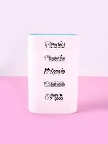 5pcs Stackable DIY Craft Stamp Set, Assorted Cat & Letter Designs, Fashionable Plastic Stamps For Journaling, Greeting Cards Decorative, Unique Gift For Classmates - Sets - View 10