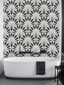 1卷羽毛形叶子壁纸，自粘可移除壁纸，乙烯基墙贴，适用于房间装饰、卧室、浴室、DIY瓷砖翻新，防水PVC贴纸，生日/毕业礼物（宽度：17.5英寸） - 彩色 - 查看 8