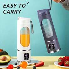 1 Piece, USB Rechargeable Portable Fruit Juicer, For Smoothie And Milkshake Making, Mini Ice Crusher, Three Modes, Digital Display, 10 Blades,15.22oz, Easy To Clean, Great For Traveling, Fresh Juice, Portable Cups,Battery Capacity: 1300mAh. - Multicolor - View 7