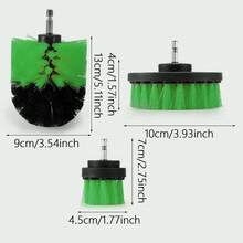 3件套电钻刷头附件套装，电动清洁刷，带电钻，用于清洁淋浴房、浴缸、浴室瓷砖缝隙和地毯（仅包含刷头，不含电钻） - 綠色 - 查看 6