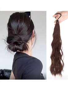 20-Inch Long Curly Synthetic Hair Bun With Heat-Resistant High Elasticity Rubber Band - Synthetic Hair Bun Pack, High Bun And Low Ponytail Styles - For Daily Use, Party, Christmas - Adds Volume And Length - Multicolor - View 18