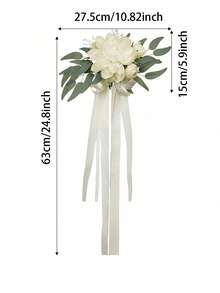 Wedding Car Rearview Mirror Decor Flowers, Wedding Car Door Handle Bowknot Decor Bouquet