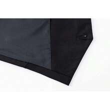 男士修身黑色前扣背带马甲，正式商务婚礼场合适用 - 黑色 - 查看 7